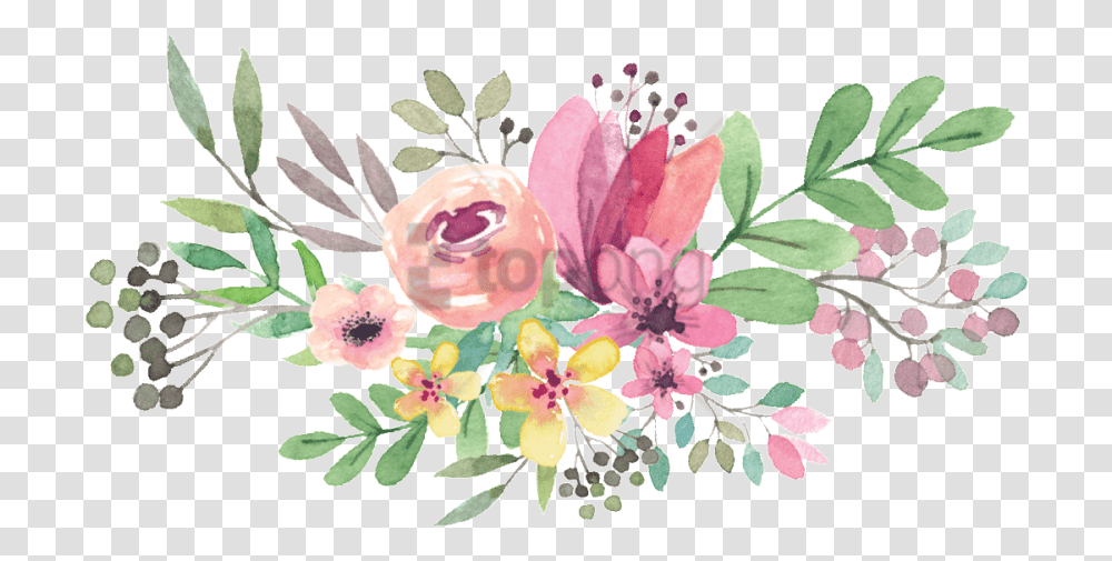 Free Watercolor Flowers Vector Image With Background Flower, Floral Design, Pattern Transparent Png