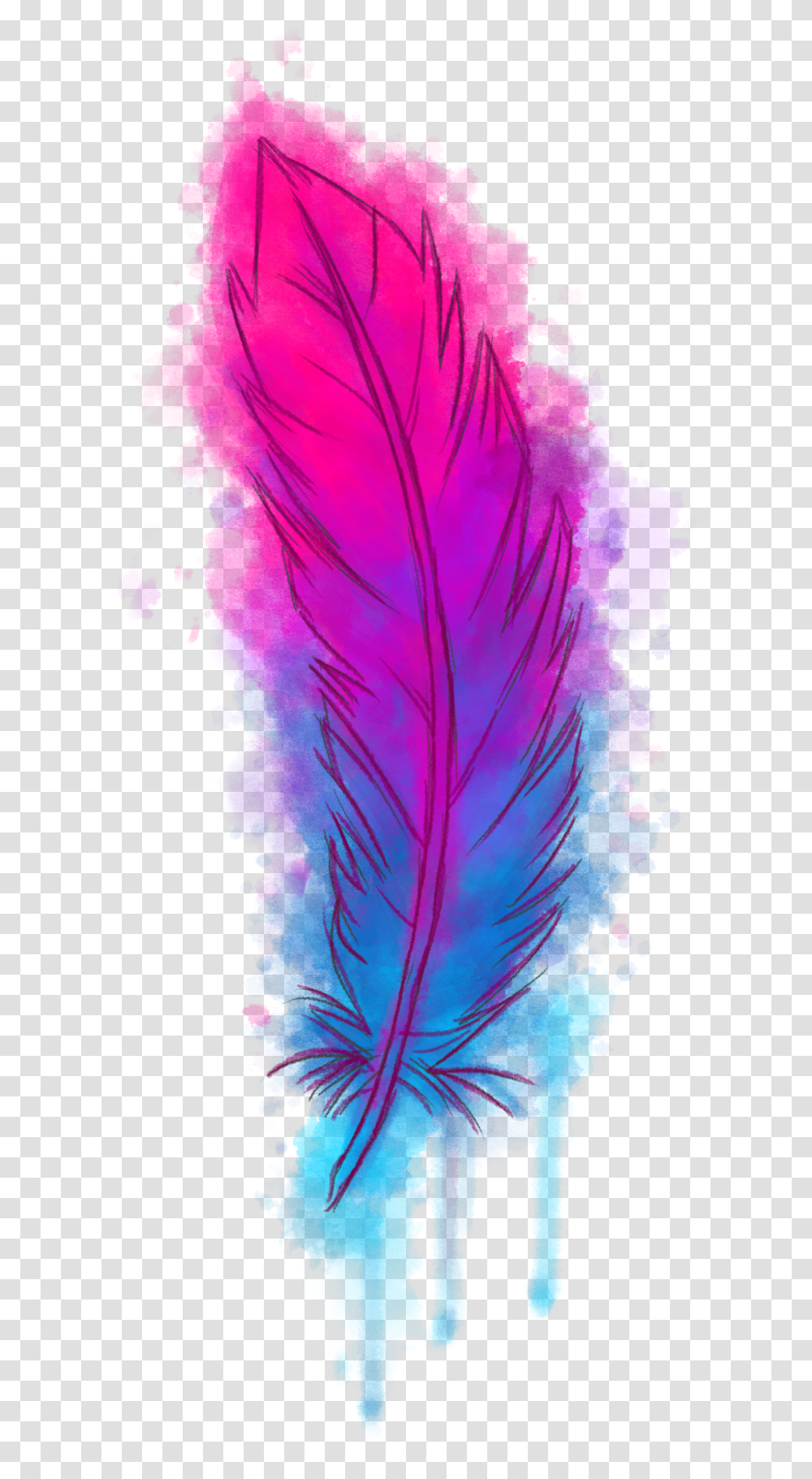 Free Watercolor Flowers Watercolor Pink Feather, Graphics, Art, Modern Art, Dye Transparent Png