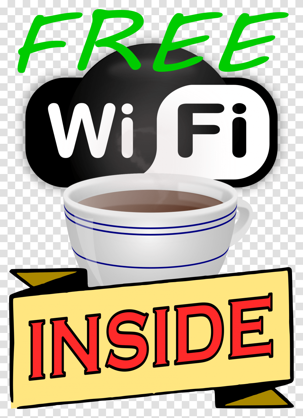 Free Wifi Inside Clip Arts Gambar Meme Free Wifi, Coffee Cup, Beverage, Drink, Bowl Transparent Png