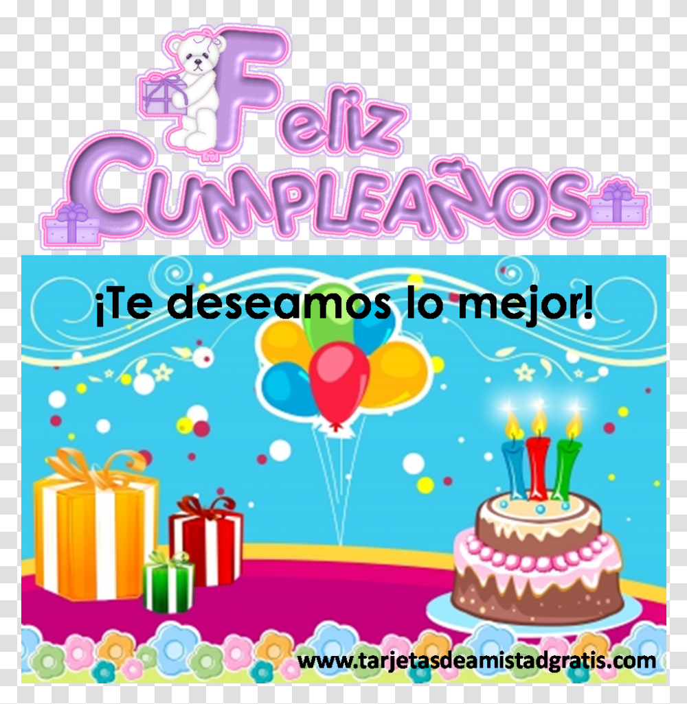 Free With Tarjetitas De Cumpleaos Gratis Birthday, Birthday Cake, Dessert, Food, Candle Transparent Png