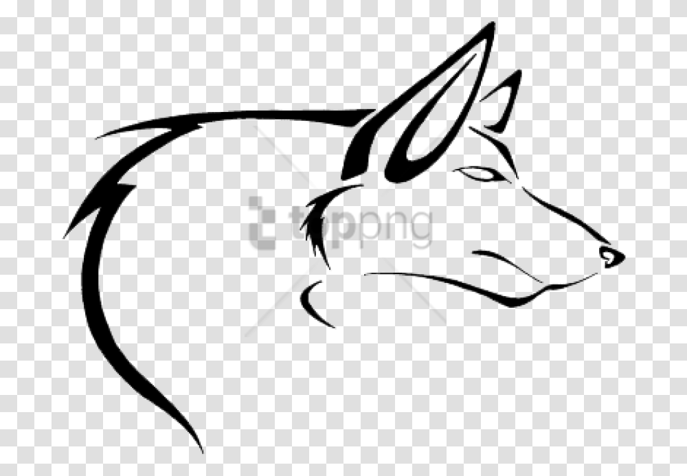Free Wolf Tattoo Simple Image With Simple Wolf Tattoo Design, Bow, Animal, Outdoors, Mammal Transparent Png