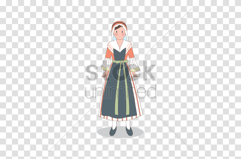 Free Woman Wearing France Traditional Dress Vector Image, Person, Costume, Female, Girl Transparent Png