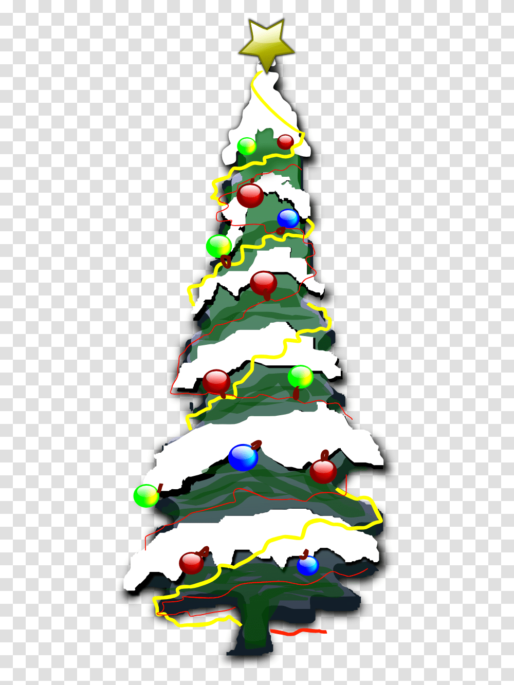 Free Xmas Graphics Download Clip Art Cartoon Christmas Tree Snow, Plant, Ornament Transparent Png