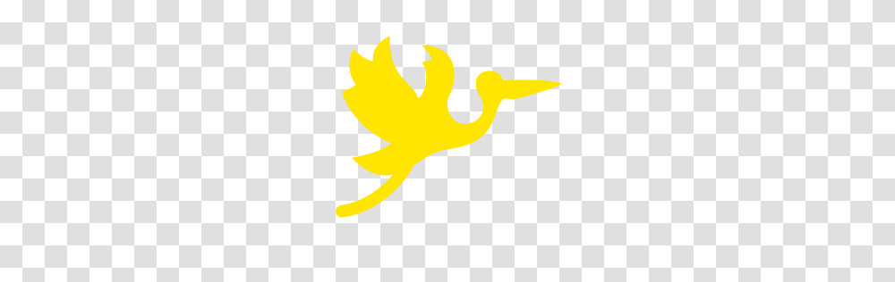 Free Yellow Flying Stork Icon, Leaf, Plant, Star Symbol Transparent Png