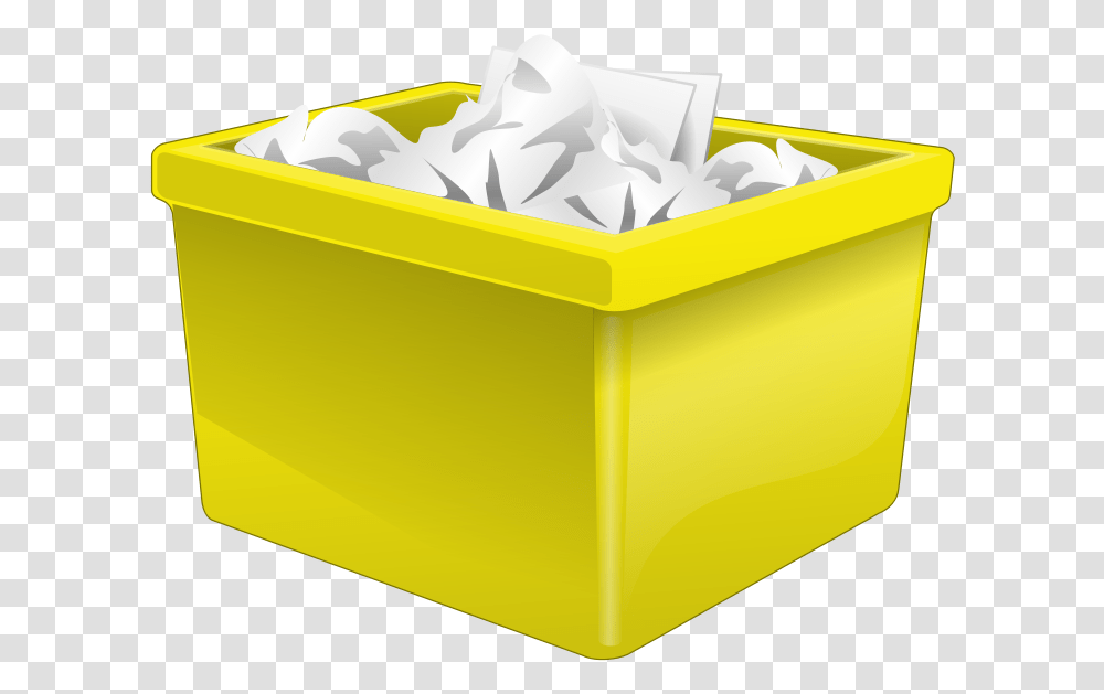 Free Yellow Plastic Box Filled With Paper Waste Container, Towel, Paper Towel, Tissue, Toilet Paper Transparent Png