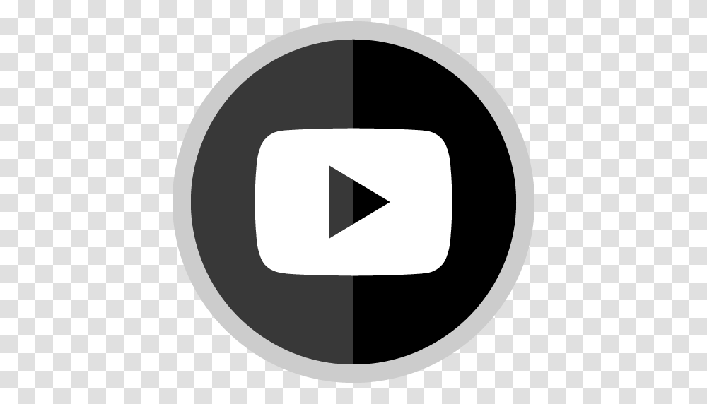 Free Youtube Play Button Silver Round Social Media Icon, Logo, Trademark, Recycling Symbol Transparent Png