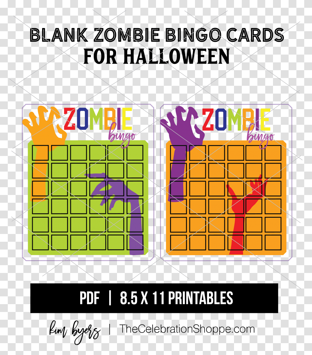 Free Zombie Bingo Cards Trunk Or Treat Free Printable, Word, Number Transparent Png