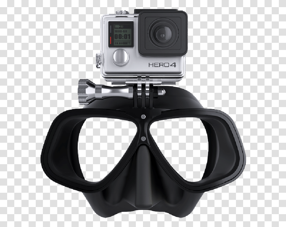 Freediver Mask With Gopro Mount Maska Za Podvoden Ribolov Go Pro, Goggles, Accessories, Accessory, Camera Transparent Png
