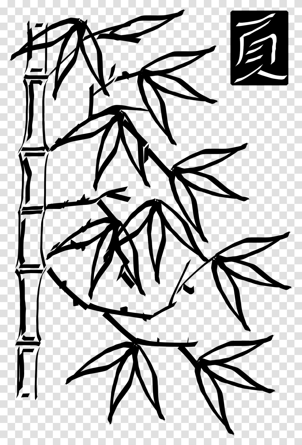 Freehand Bamboo Clip Arts Bamboo Clipart Black And White, Gray, Outdoors, World Of Warcraft Transparent Png