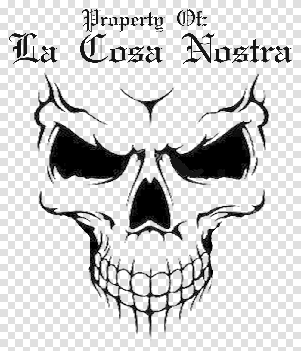 Freelance Drawing Gangster Skull Face Black And White, Stencil, Batman Logo Transparent Png
