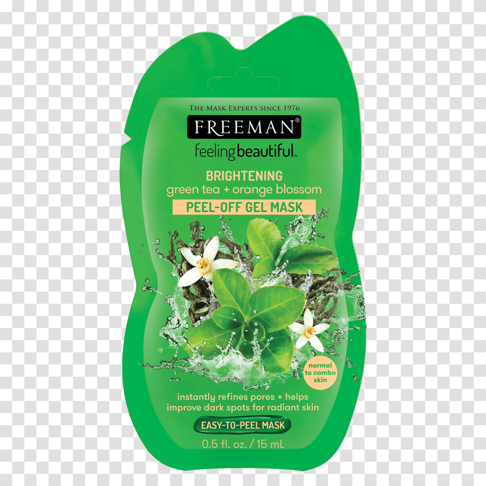 Freeman Green Tea And Orange Blossom Peel Off Mask, Shampoo, Bottle, Plant, Room Transparent Png