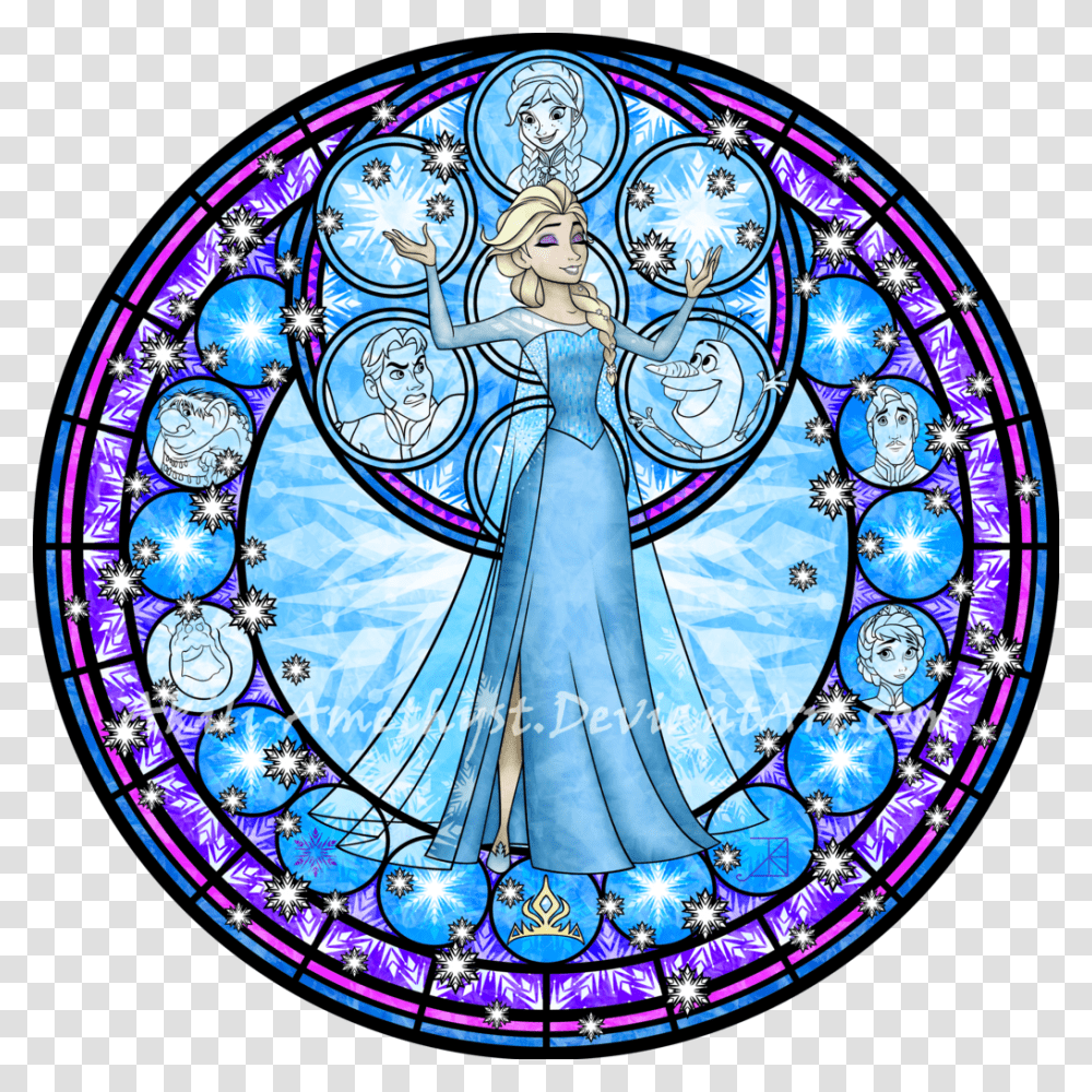 Freestickers Stainedglass Window Colorful Colourful Disney Frozen Stained Glass, Chandelier, Lamp Transparent Png