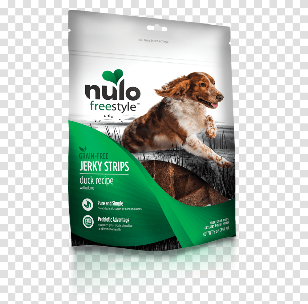 Freestyle Jerky Strips Duck With Plums RecipeData Nulo Dog Treats, Advertisement, Poster, Pet, Canine Transparent Png