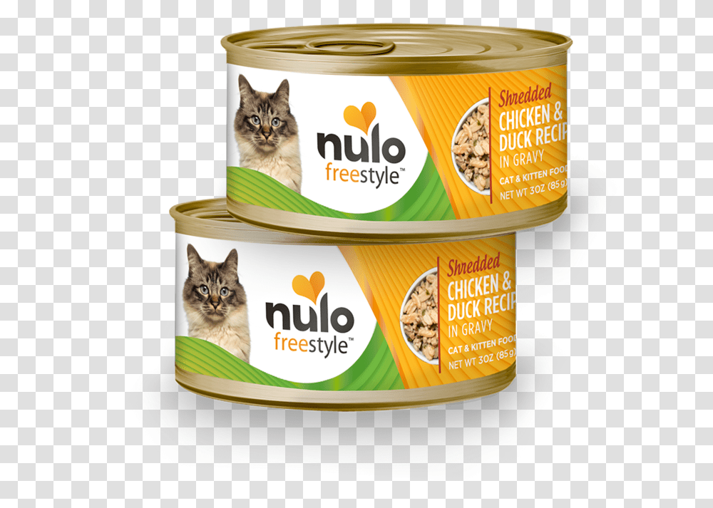 Freestyle Shredded Chicken Amp Duck Recipe In Gravy Nulo Canned Cat Food, Label, Tin, Canned Goods Transparent Png