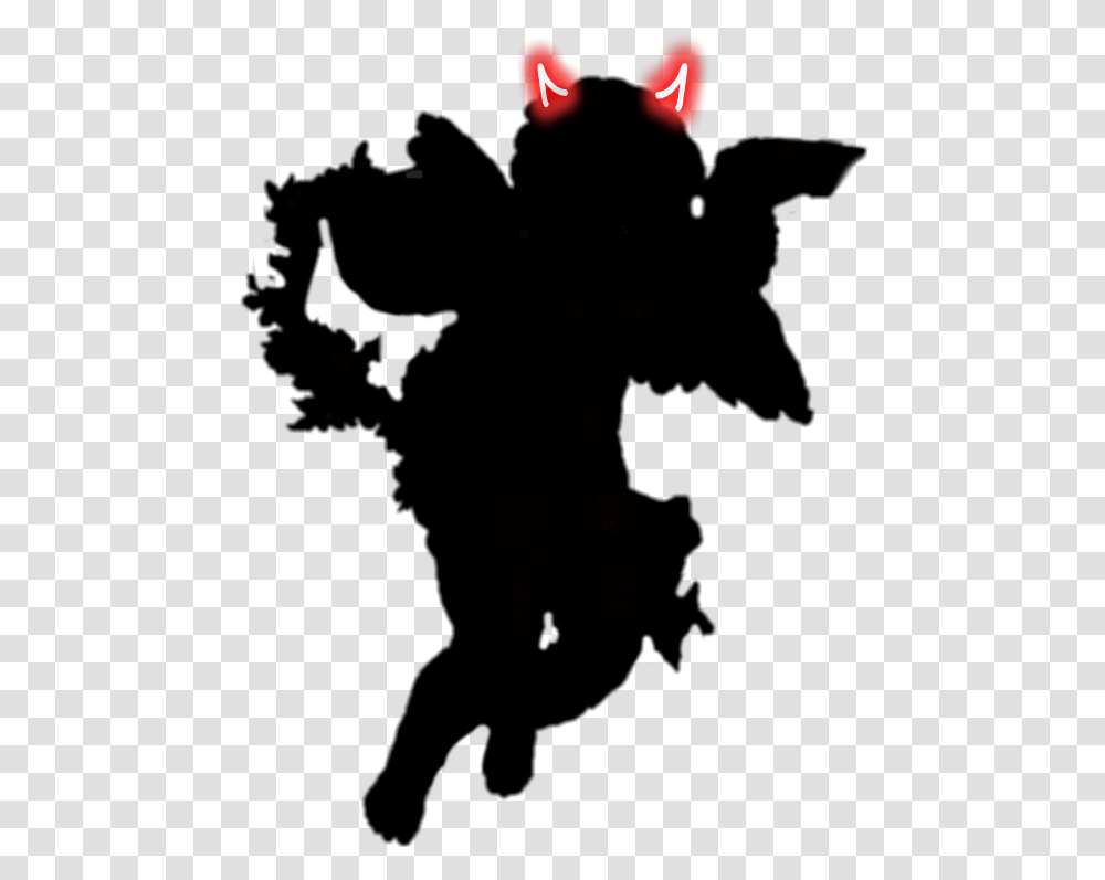 Freetoedit Angel Devil Halloween Silhouette Blackandwhite Illustration, Nature, Outdoors, Astronomy, Outer Space Transparent Png