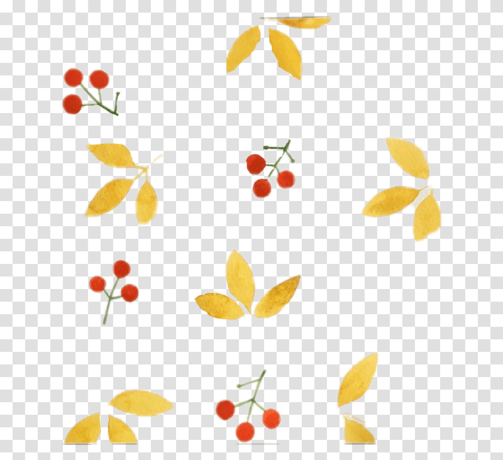 Freetoedit Cherries Gold Leaves Pattern Overlay, Plant, Floral Design Transparent Png