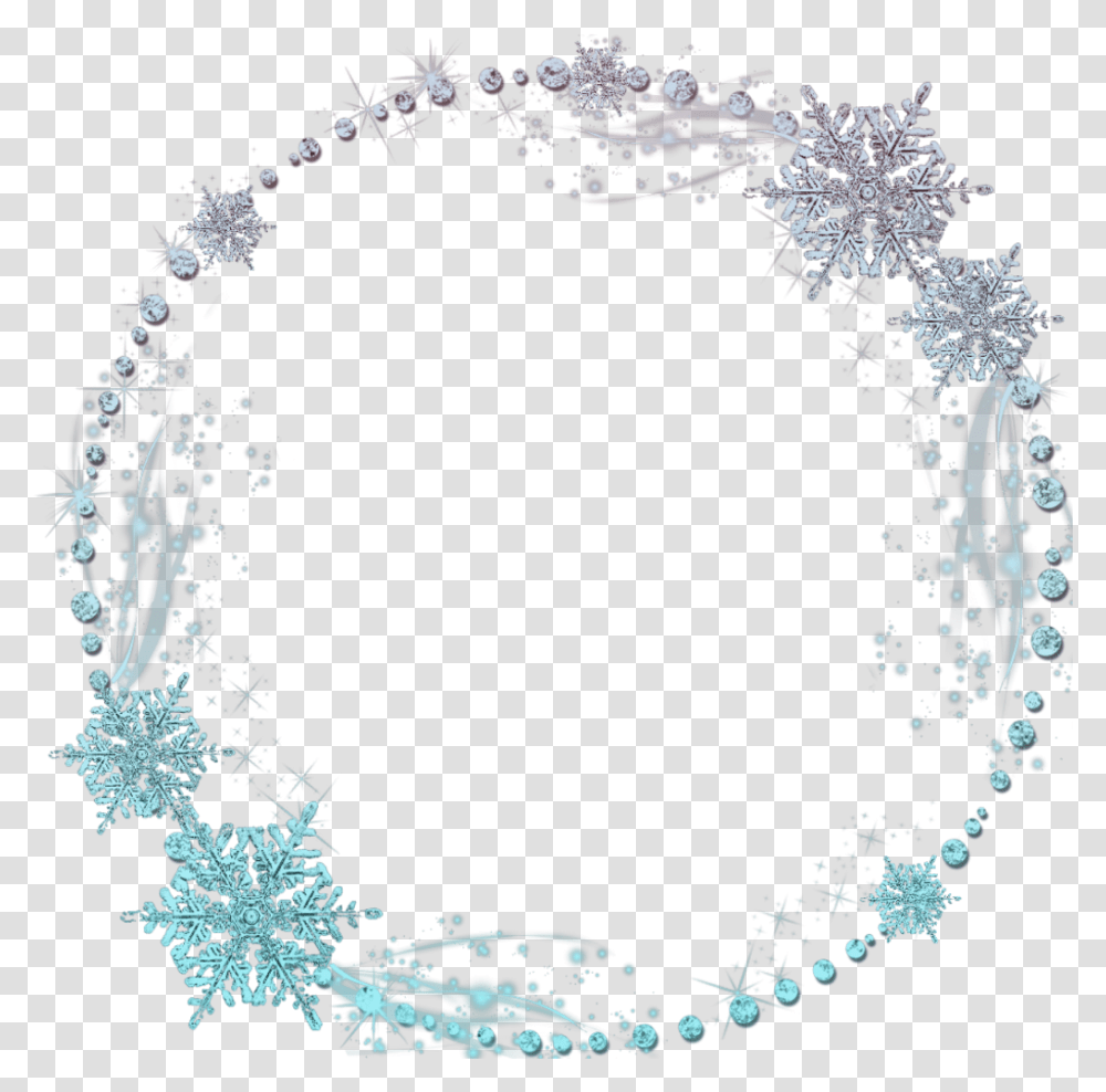 Freetoedit Circle Snowflake Blue Ice Effect Effects Snowflake Circle Frame, Outdoors, Nature, Spider Web Transparent Png