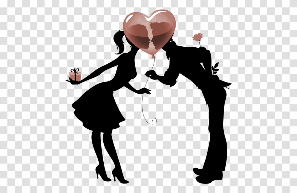 Freetoedit Couple Silhouette Couplesilhouette Love Casal De Namorados Em, Balloon, Heart, Hot Air Balloon, Aircraft Transparent Png