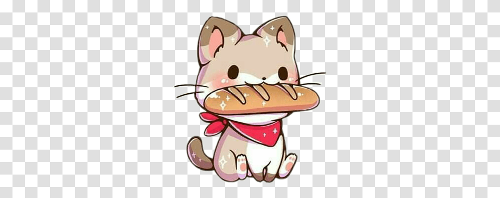 Freetoedit Cute Kawaii Cat French Bread Hat Baguette, Hot Dog, Food, Helmet Transparent Png