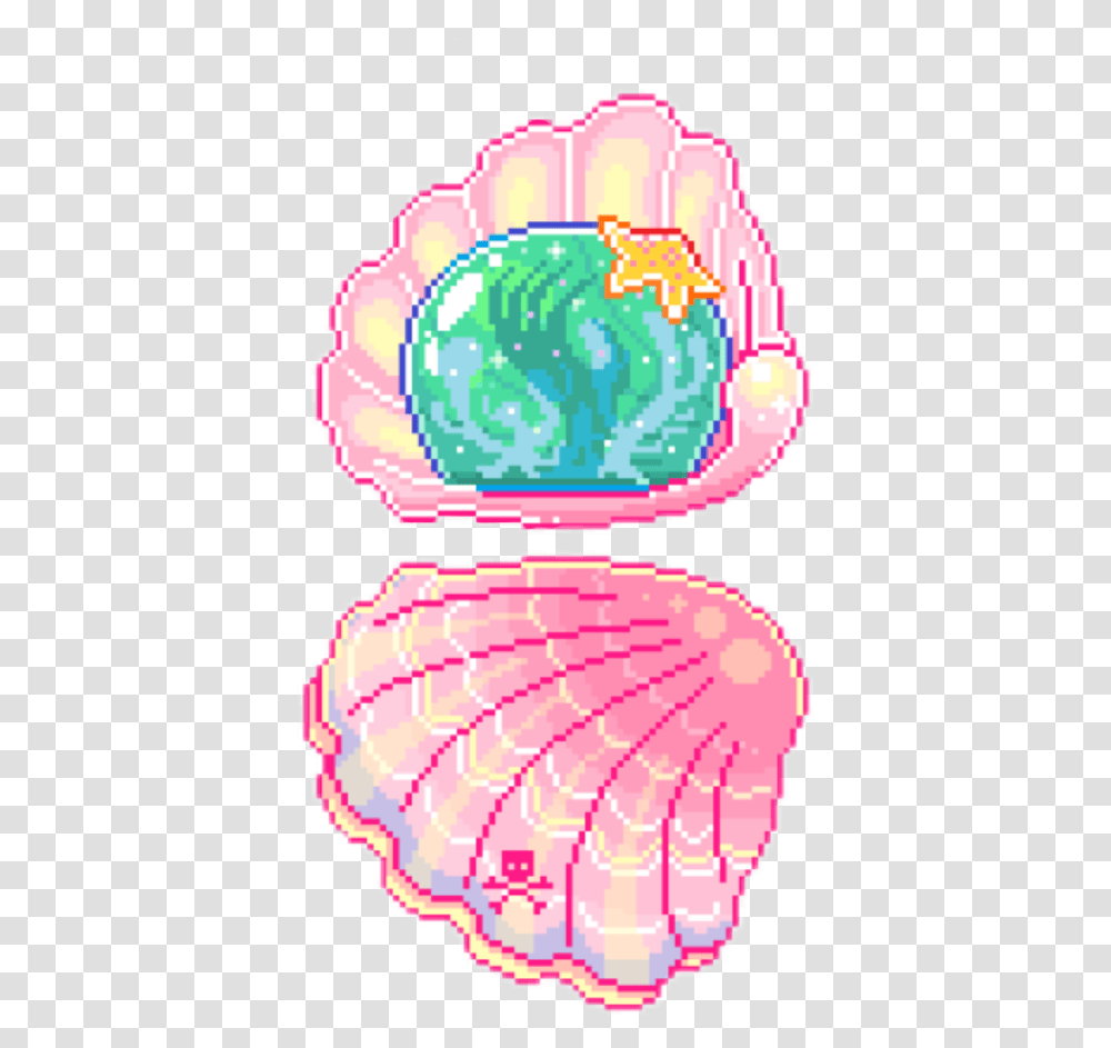Freetoedit Cute Kawaii Pixel Pastel Shell Pixel Art Tumblr, Sea Life, Animal, Clam, Seashell Transparent Png