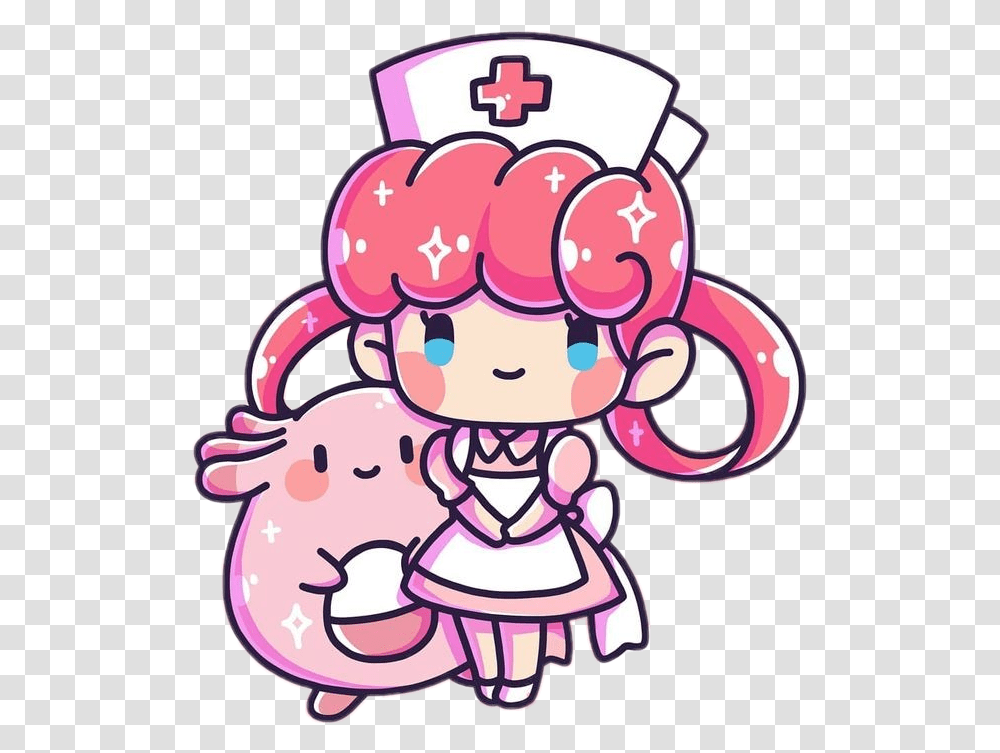 Freetoedit Cute Kawaii Pokemon Cure Hopital Pill Nurse Joy And Chansey, Food, Performer, Fruit, Plant Transparent Png