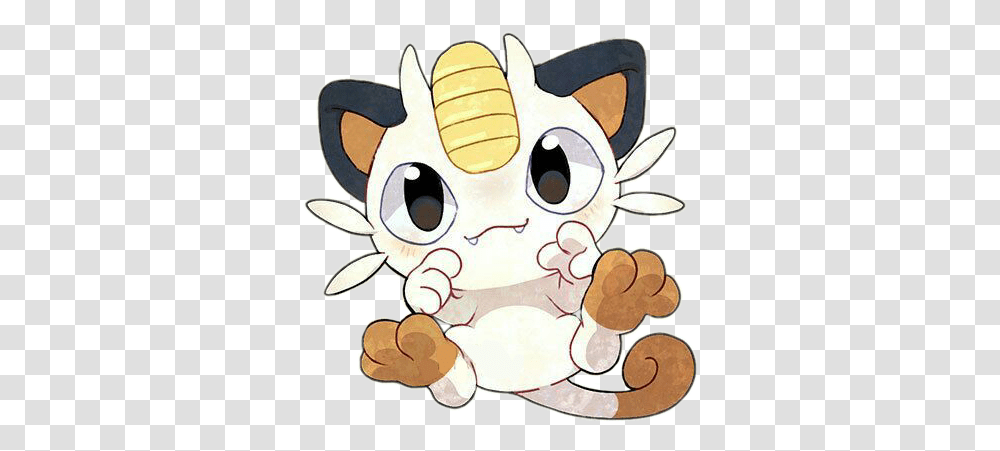 Freetoedit Cute Kawaii Pokemon Miaouss Meowth Cat Meowth Cute Kawaii, Mammal, Animal, Cow, Cattle Transparent Png