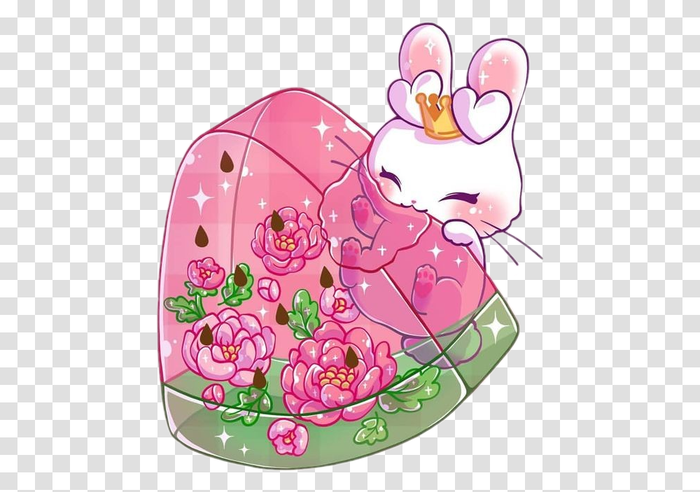 Freetoedit Cute Kawaii Rabbit Bunny Food Hungry M Jenni Art, Birthday Cake, Dessert, Dish, Meal Transparent Png