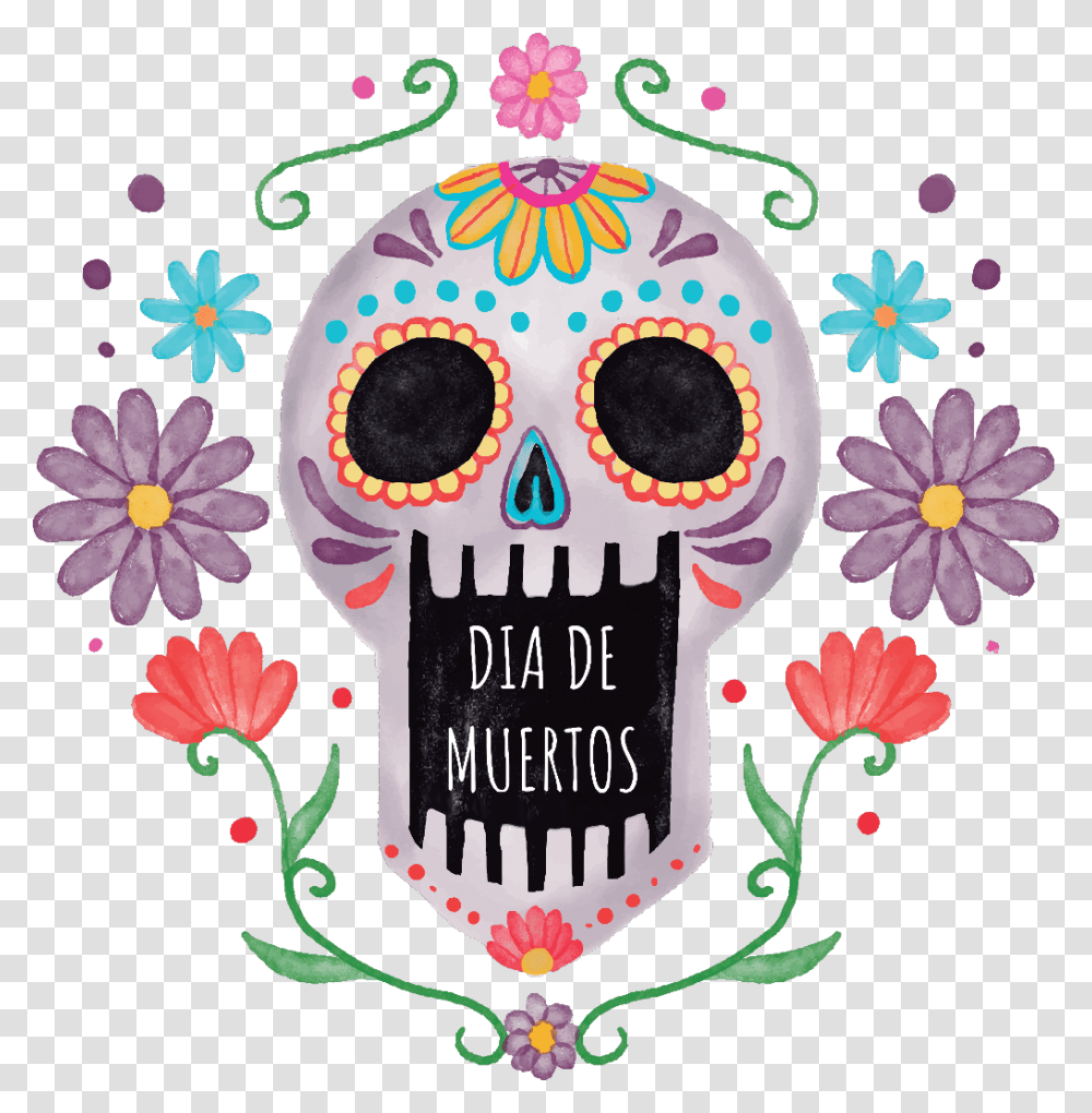 Freetoedit Dayofthedead Totenkopf Mexico Mexicanart, Floral Design, Pattern, Doodle Transparent Png