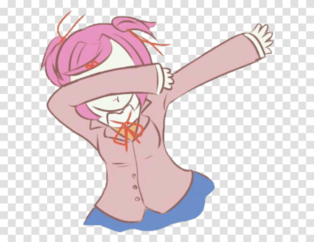 Freetoedit Dokidokiliteratureclub Natsuki Dab Lol Pink, Apparel, Axe, Tool Transparent Png