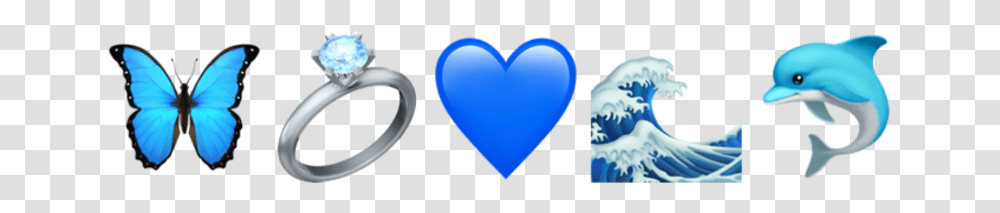 Freetoedit Edit Emoji Apple Ios Iphone Blue Heart, Bird, Animal, Pillow, Cushion Transparent Png