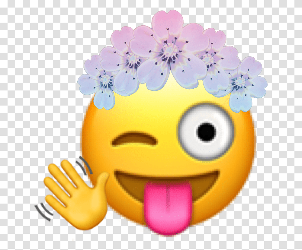 Freetoedit Emoji Emojisticker Flower Flowers Crown Iphone Emojis Background, Toy, Pac Man, Birthday Cake, Dessert Transparent Png