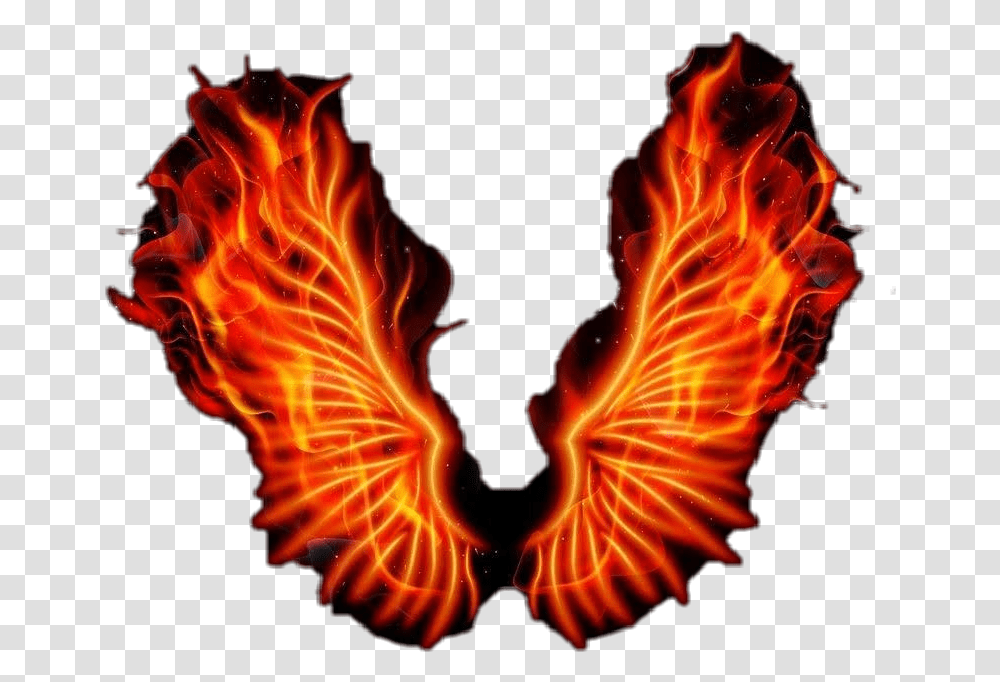 Freetoedit Fire Wings Firey Sticker By Maddie Carter Fire Phoenix In Black Background, Ornament, Mountain, Outdoors, Nature Transparent Png