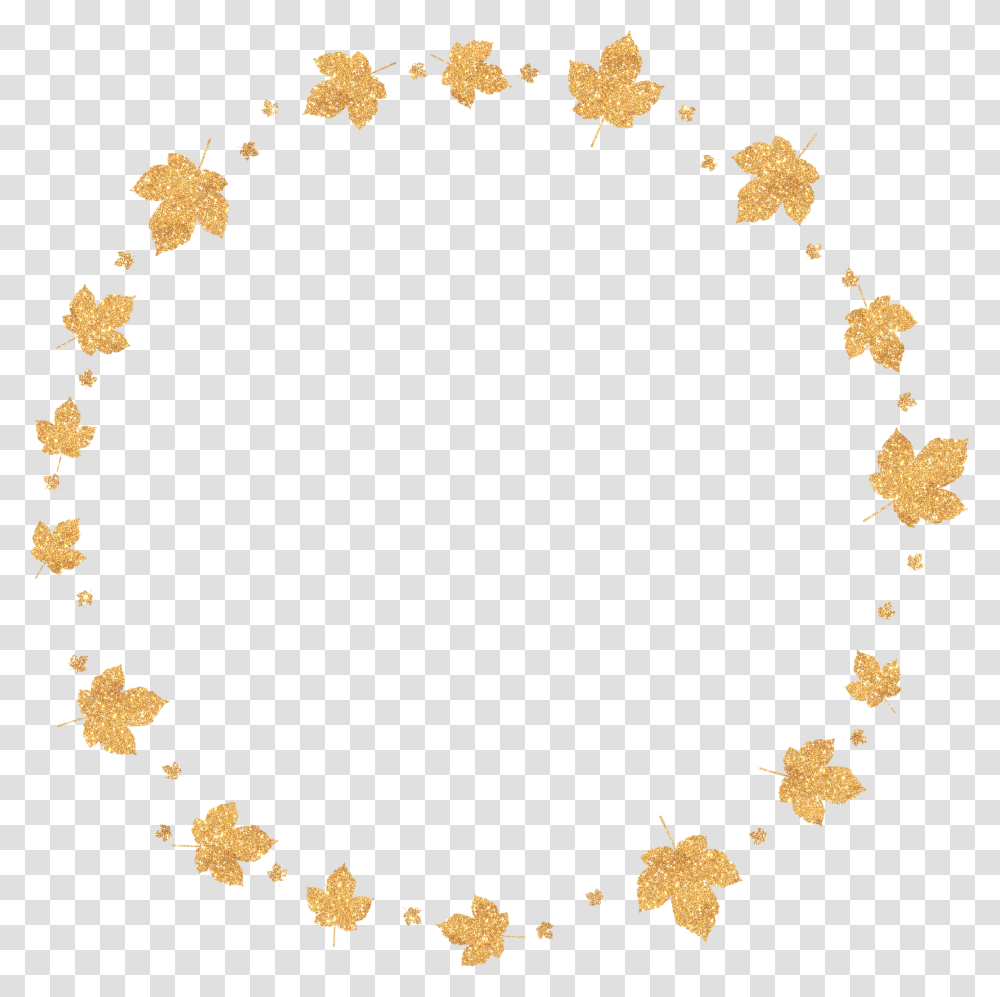 Freetoedit Ftestickers Leaves Autumn Fall Decoration Circle Star Border, Wreath, Gold, Spice Transparent Png