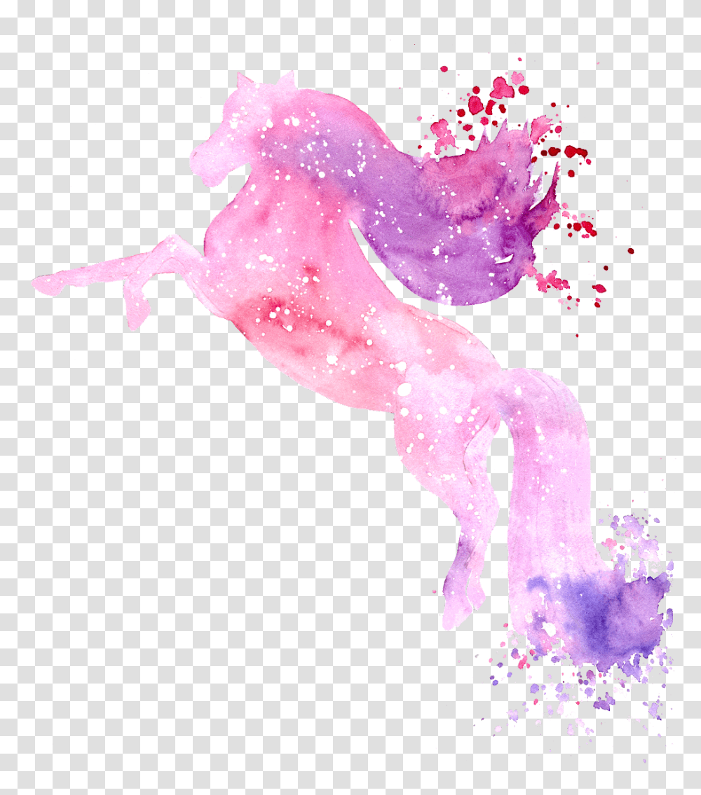 Freetoedit Ftestickers Watercolor Unicorn Pink, Purple, Animal Transparent Png