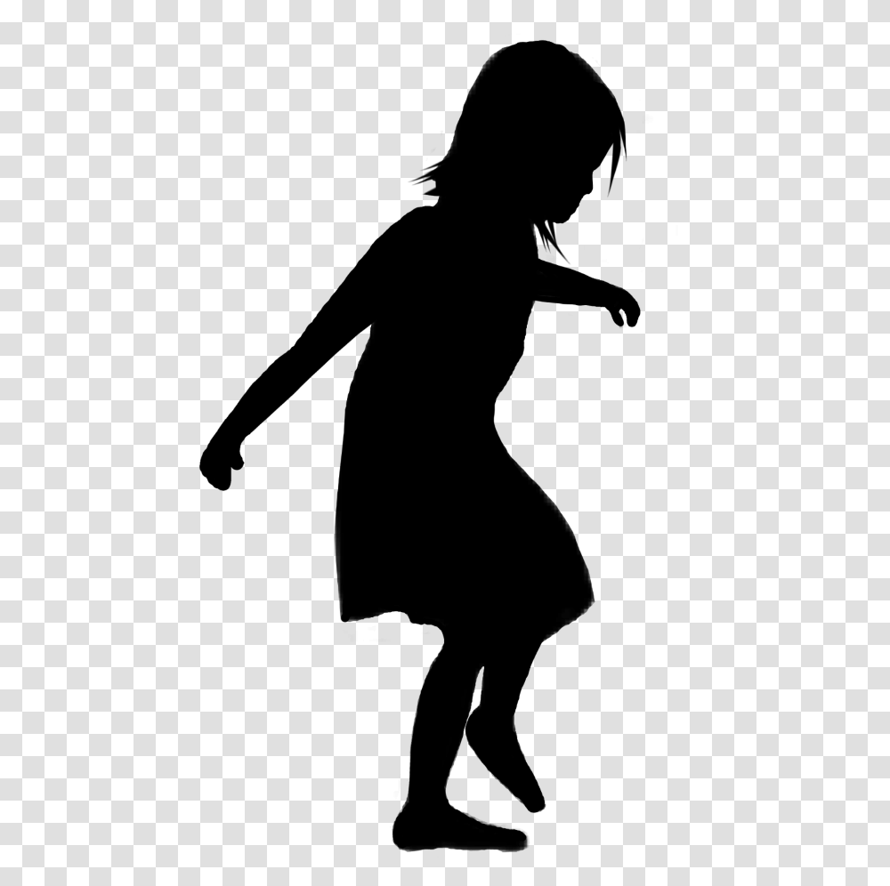 Freetoedit Girl Child Kidlittlegirl Silhouette People Silhouette Girl, Gray Transparent Png
