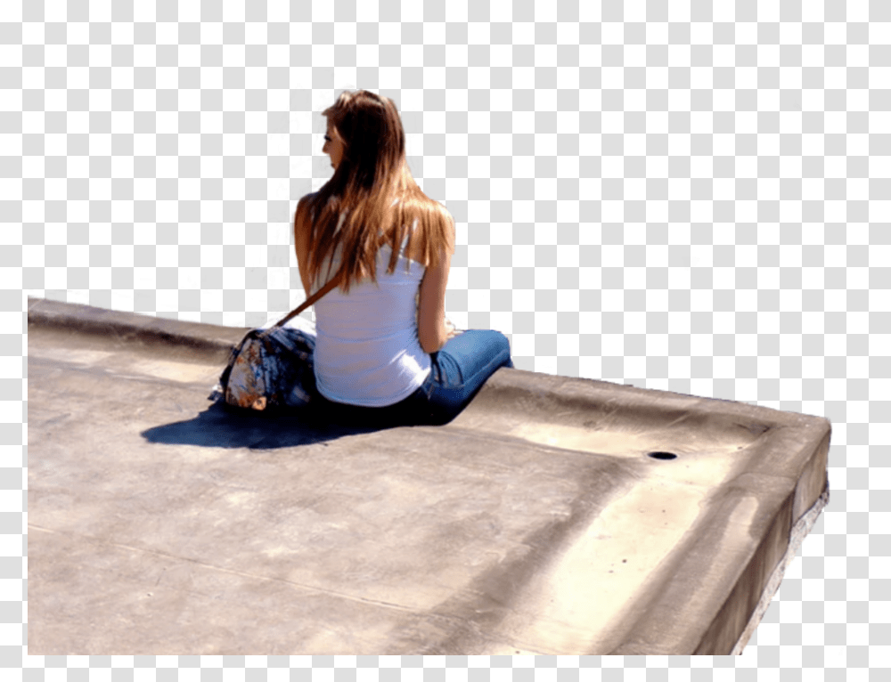 Freetoedit Girl Sitting Alone Remixit Girl Sitting Alone, Person, Pants, Evening Dress Transparent Png