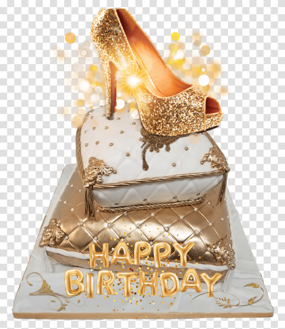 Freetoedit Gold Heels Cake High Heel Birthday Cake, Dessert, Food, Wedding Cake Transparent Png
