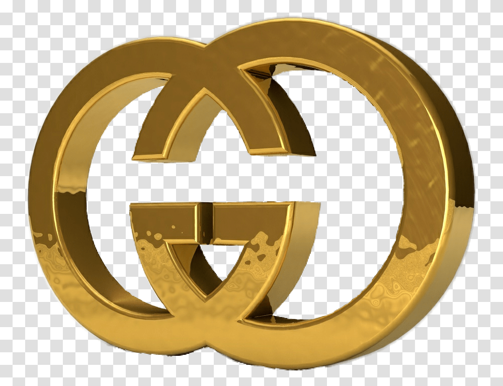 Freetoedit Guccigang Gucci Gold Gold Gucci, Logo, Symbol, Trademark, Badge Transparent Png