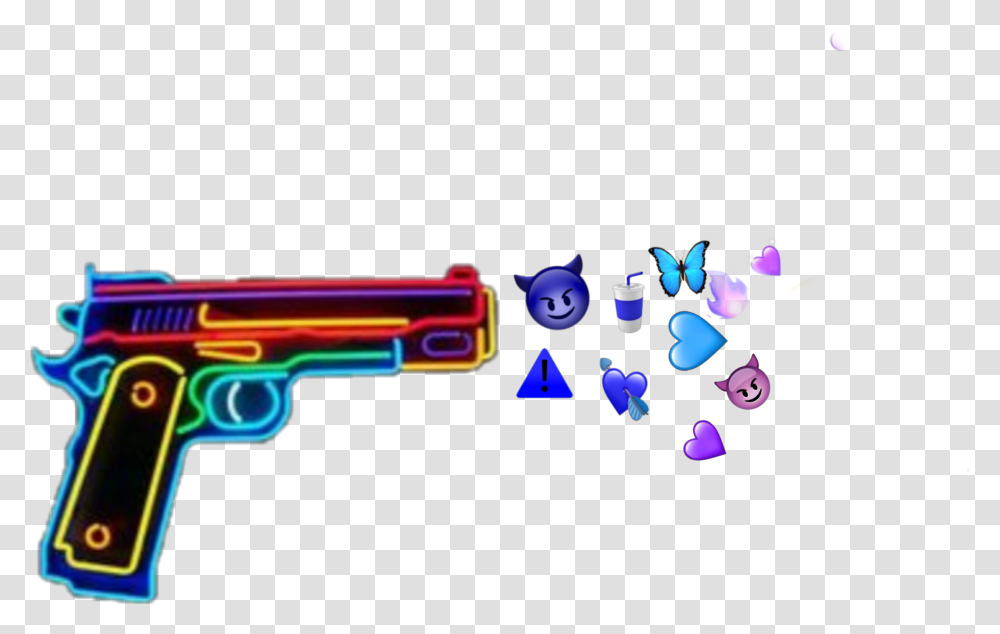 Freetoedit Gun Love Emojiiphone Emoji Rainbow Water Gun, Weapon, Weaponry Transparent Png