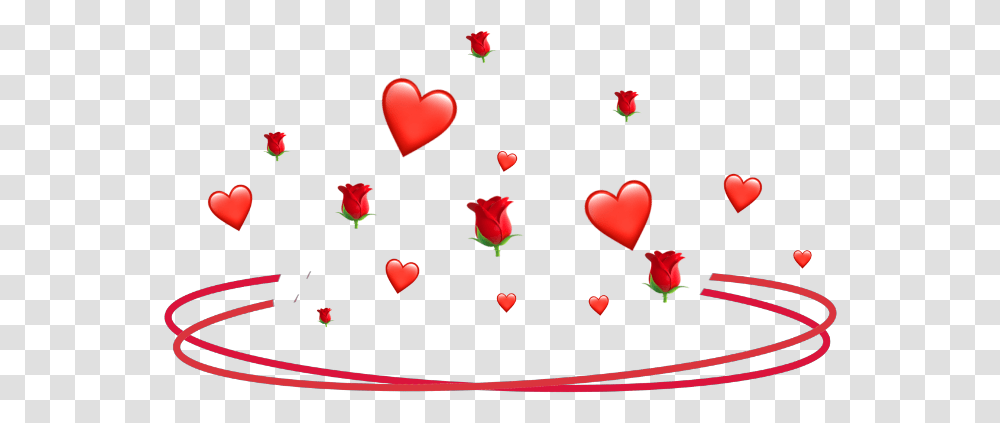 Freetoedit Heart Red Rose Flower Halo Ring Crown Heart, Plant, Blossom, Petal, Birthday Cake Transparent Png