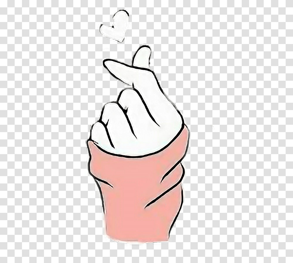 Freetoedit Kpop Heart Fingers Kpop Heart Fingers Drawing, Hand, Food, Person Transparent Png