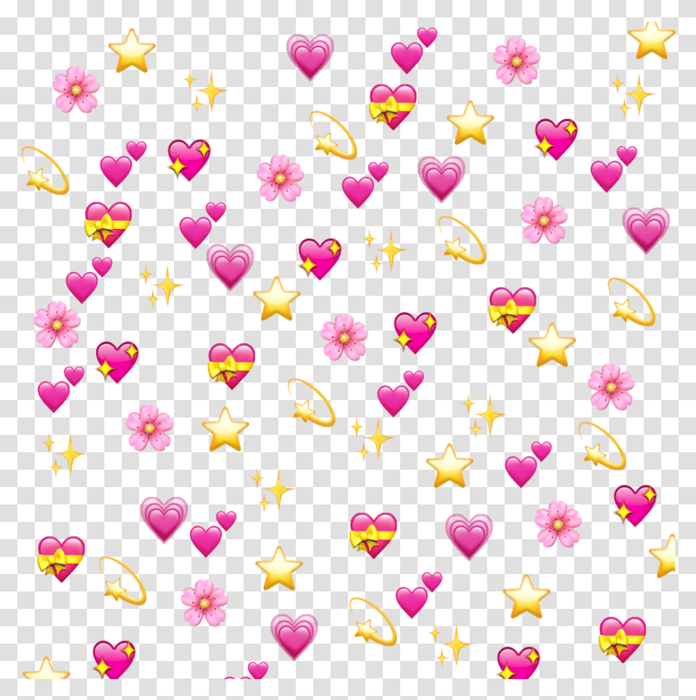 Freetoedit Love Pattern Background Emoji Star Emoji Hearts Emoji Background, Confetti, Paper, Rug, Christmas Tree Transparent Png
