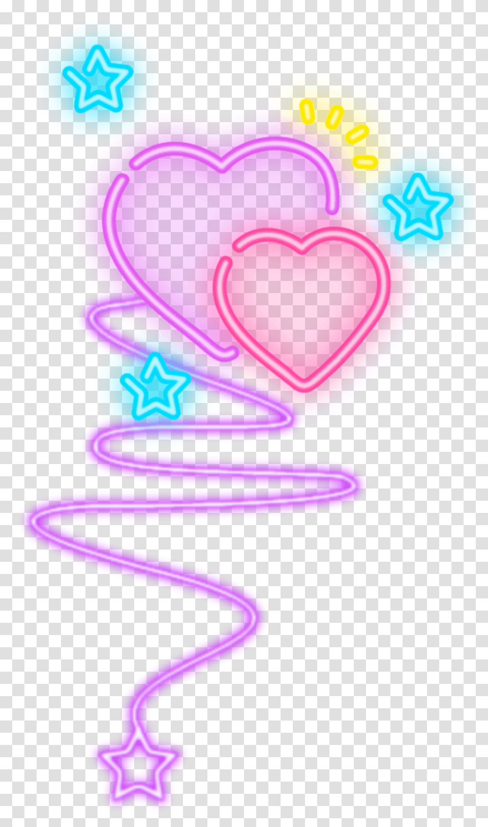 Freetoedit Neon Colors Hearts Stars Lights Love Neon Picsart, Purple Transparent Png
