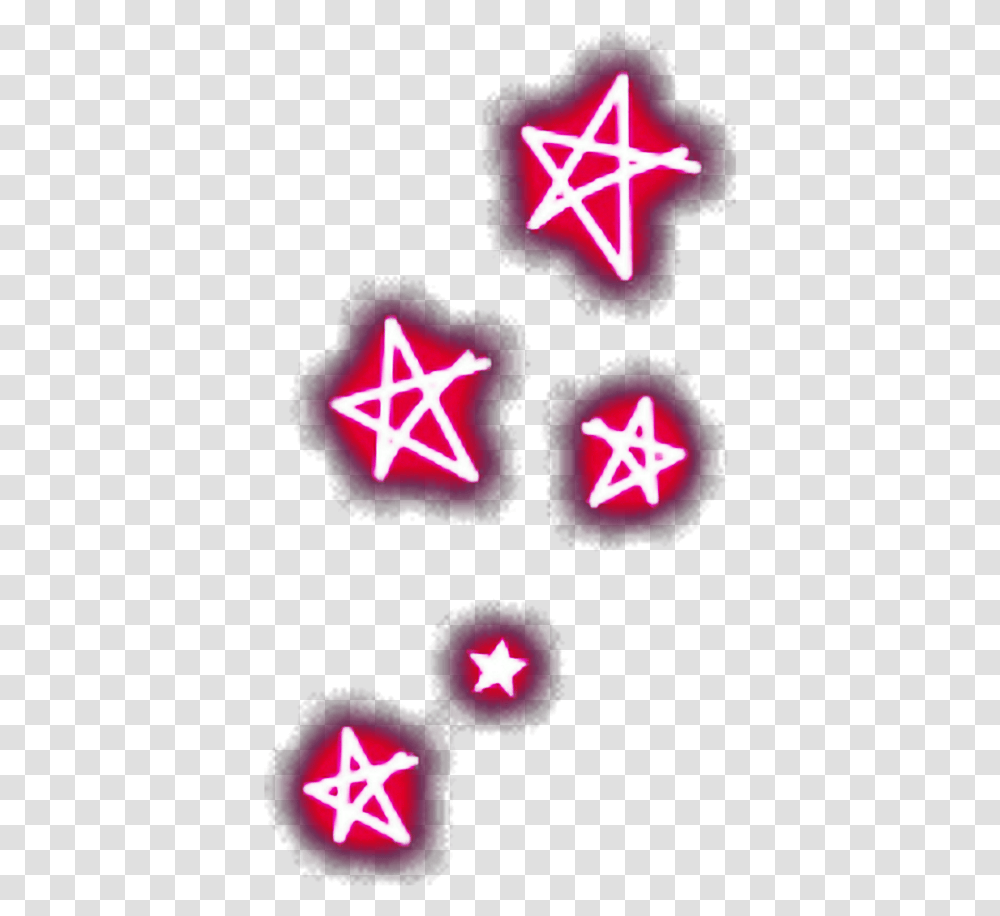 Freetoedit Neon Red Stars Star, Star Symbol, Lighting Transparent Png