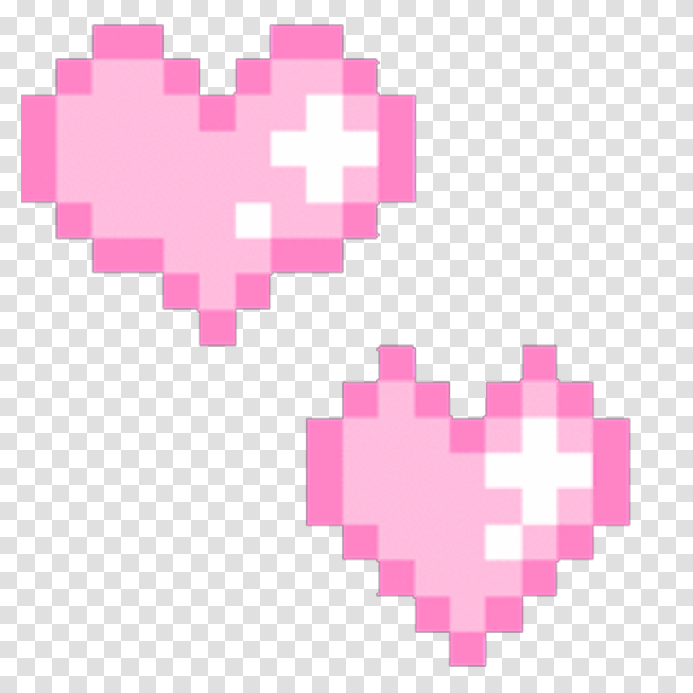 Freetoedit Pixel Heart Pink Pastel Cute Colorful Emotio, Pac Man, First Aid, Minecraft Transparent Png