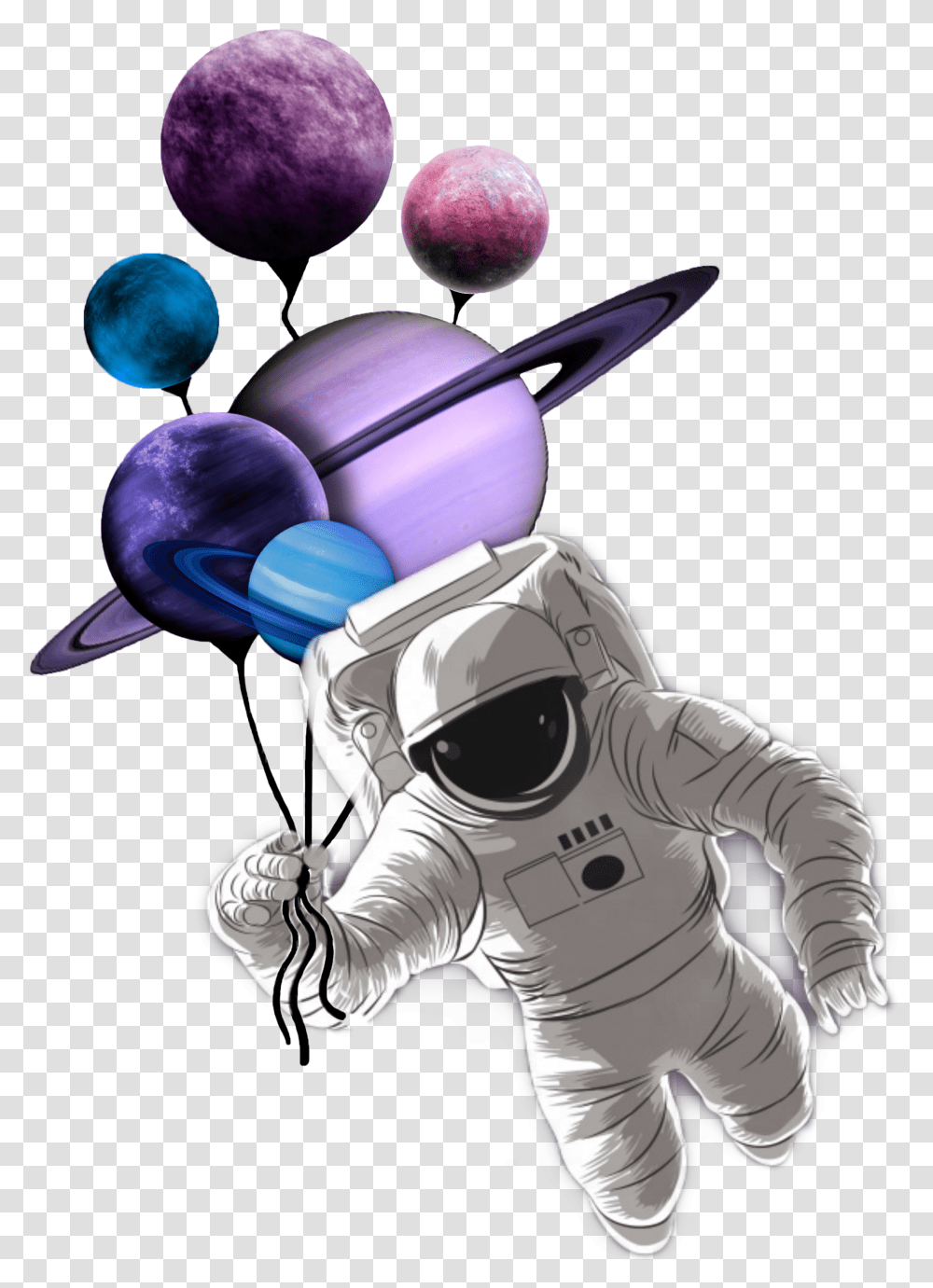 Freetoedit Planets Astronaut Planets Balloon Clipart Transparent Png