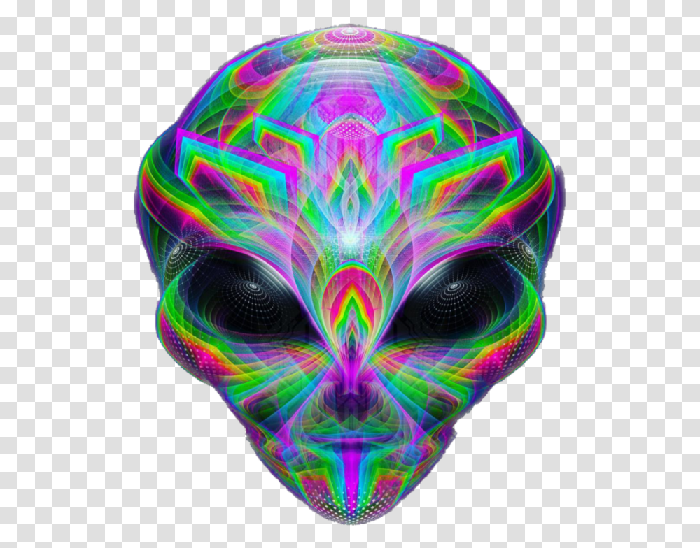 Freetoedit Rainbow Alien Head Psychedelic Trippy Psychedelic Art, Ornament, Pattern, Fractal, Purple Transparent Png