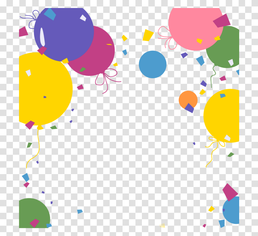 Freetoedit Rainbow Colorful Balloons Border Balloon Cartoon Background, Paper, Confetti Transparent Png