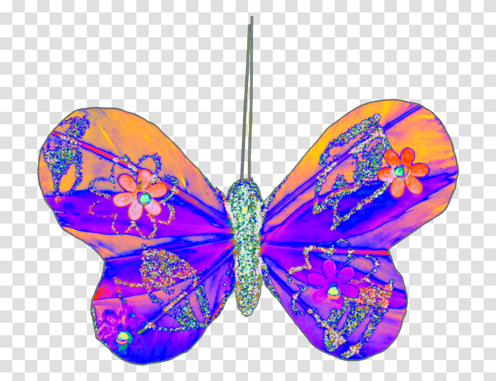 Freetoedit Rainbow Colorful Butterfly Hangingdecoration Brush Footed Butterfly, Ornament, Pattern, Fractal, Animal Transparent Png