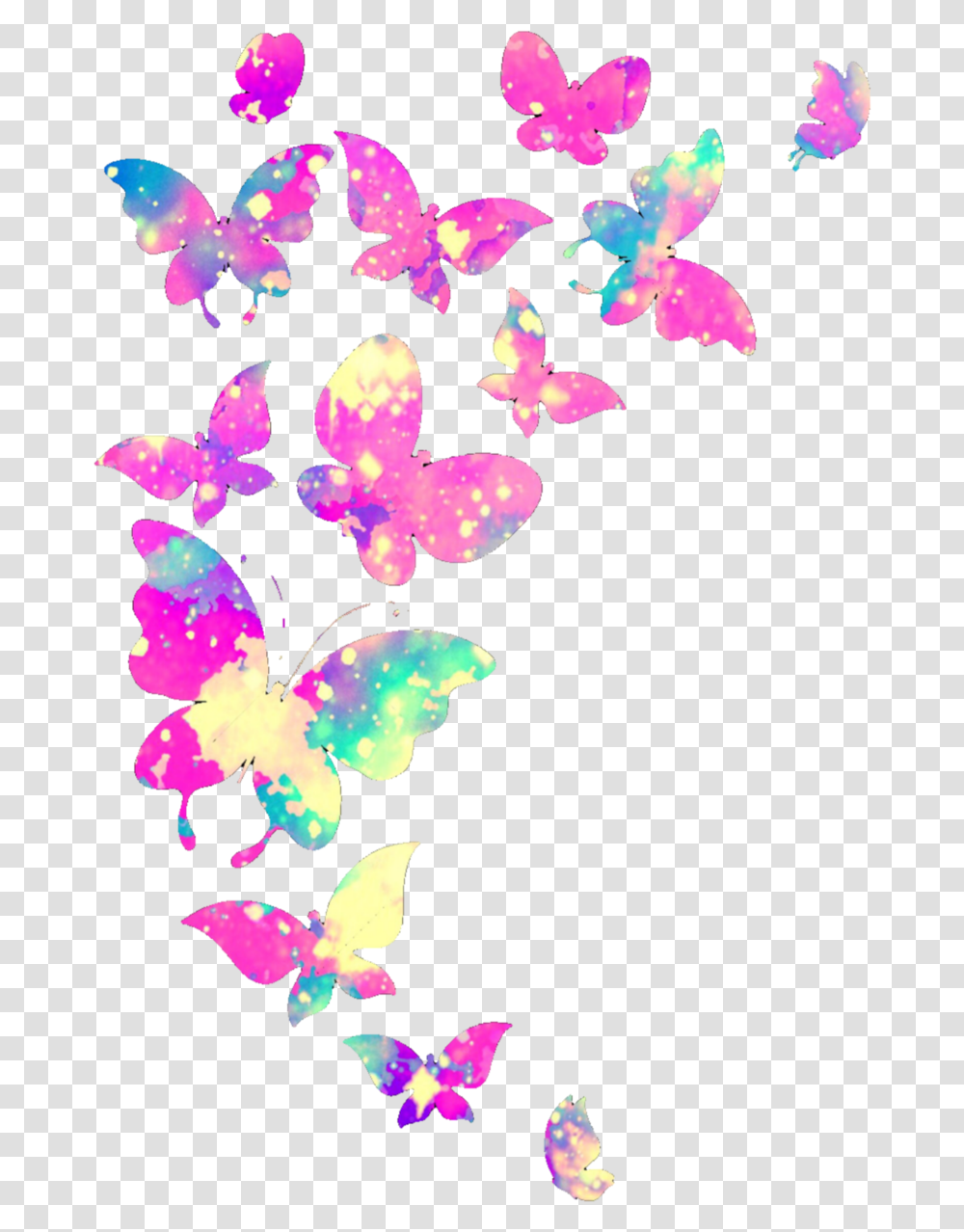 Freetoedit Rainbow Colorful Pastel Butterflies Beauty Salon, Plant, Flower, Blossom Transparent Png